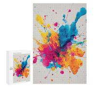 Puzzles pour Adultes Colorful Paint Splash Art Puzzles pour Adolescents : Améliorent La Mémoire. Chaque Pièce Est Unique - Jouets Et Jeux Éducatifs 1000 PCS