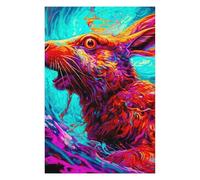 Puzzles pour Adultes Colorful Rabbit Painting Puzzle pour Adultes - Jeu Familial - Découpe De Précision - Cadeaux d'anniversaire Et Cadeaux Uniques 75x50cm/1000pcs
