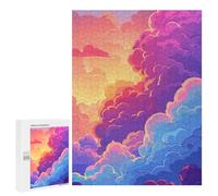 Puzzles pour Adultes Colorful Sky Clouds Illustration Puzzles pour Adolescents : Améliorent La Mémoire. Chaque Pièce Est Unique - Jouets Et Jeux Éducatifs 500 PCS