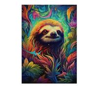 Puzzles pour Adultes Colorful Sloth Illustration Puzzles pour Adultes - Jeu Familial - Niveau De Difficulté : Difficile - Cadeaux pour Les Amis Et La Famille 38x26cm/1000pcs