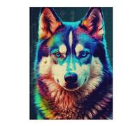 Puzzles pour Adultes Colorful Wolf Portrait-32 Puzzles pour Adultes : Jouets Anti-Stress, mais Aussi Cadeaux Amusants Et Humoristiques pour Les Amis Et La Famille 52x38cm/1000pcs
