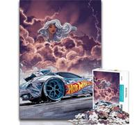 Puzzles pour Adultes Comic Storm Sports Car 1000 pièces, Jeux éducatifs et Difficiles pour Toute la Famille, avec Affiche et fiche de Questions (38x26cm)
