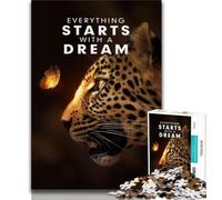 Puzzles pour Adultes Commencez par Un rêve Puzzles 1000 pièces pour Adultes Cadeaux, Défi Difficile avec des pièces entièrement imbriquées de Formes aléatoires 75x50cm