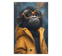 Puzzles pour Adultes Cool Monkey in Sunglasses Puzzle pour Adultes - Jeu Manuel - Améliore La Mémoire - Cadeaux d'anniversaire Et Cadeaux Uniques 75x50cm/1000pcs