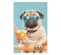 Puzzles pour Adultes Cool Pug Summer Chill Puzzles pour Adultes, Jouets Anti-Stress, Découpe De Précision, pour Les Jeux 75x50cm/1000pcs