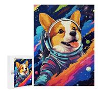 Puzzles pour Adultes Corgi Astronaut in Space -2 Puzzles pour Adolescents Cadeau d'anniversaire Stimule Le Cerveau Jeu Stimulant Cadeaux 500 PCS