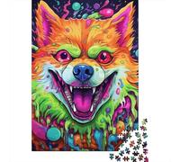 Puzzles pour Adultes Corgi psychédélique 500 pièces Puzzle en Bois Puzzle adapté aux Adultes pour la décoration de la Maison 500 pièces (52 x 38 cm)