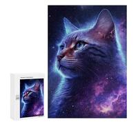 Puzzles pour Adultes Cosmic Cat Galaxy Art Print-1 Puzzle pour Adolescents Améliore La Mémoire Difficile Et Stimulant Idéal comme Cadeau 300 PCS