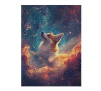 Puzzles pour Adultes Cosmic Corgi Adventure Puzzles Jeux Relaxants Découpe De Précision Cadeaux pour Les Amis Et La Famille 1000pcs(52x38cm)