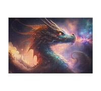 Puzzles pour Adultes Cosmic Dragon Portrait Puzzles pour Adultes - Jeu Familial - Niveau De Difficulté : Difficile - Cadeaux pour Les Amis Et La Famille 75x50cm/1000pcs