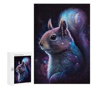 Puzzles pour Adultes Cosmic Squirrel Art Print-5 Puzzles pour Adolescents Cadeau d'anniversaire Stimule Le Cerveau Jeu Stimulant Cadeaux 300 PCS