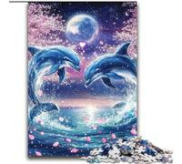 Puzzles pour Adultes Couple de Dauphins 2000 pièces, Jeux éducatifs, décoration d'intérieur, Cadeaux pour Toute la Famille (70x100cm)