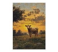 Puzzles pour Adultes Cow at Sunset Casse-têtes pour Adolescents, Jeux De Réflexion, Analyse Et Logique, Cadeaux pour Amis Et Famille 38x26cm/1000pcs