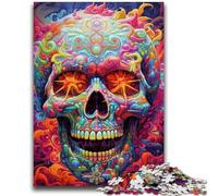 Puzzles pour Adultes, crânes colorés, Jeu Familial Anti-Stress, défi Difficile, adapté aux Couples (75x50cm)