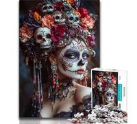 Puzzles pour Adultes crânes mexicains 1 000 pièces pour Adolescents Cadeaux Jeu éducatif défi Collection d'artistes Beaux-Arts (26x38cm)