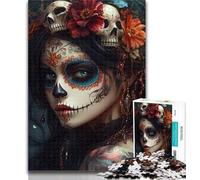 Puzzles pour Adultes, crânes mexicains, 1 000 pièces, pour Adultes et Adolescents, Collection d'artistes, Beaux-Arts, à partir de 14 Ans, 50x75cm