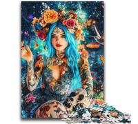 Puzzles pour Adultes Crânes mexicains Filles Aidez Le Cerveau à exercer Jouets addictifs pour cultiver la Patience Convient aux Couples 50x75cm