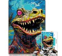 Puzzles pour Adultes Crocodiles du Nil colorés, Aidez Le Cerveau à exercer des Jouets addictifs pour cultiver la Patience Décoration Parfaite 75x50cm