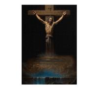 Puzzles pour Adultes Crucifixion with Waterfall Puzzles pour Adultes : Jeux Relaxants, Défis Difficiles, Cadeaux d'anniversaire Et Cadeaux Uniques 38x26cm/1000pcs