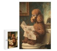 Puzzles pour Adultes Curly Poodle Reading Newspaper on Toilet -1 Puzzles pour Adolescents : Améliorent La Mémoire. Chaque Pièce Est Unique - Jouets Et Jeux Éducatifs 1000 PCS
