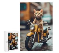 Puzzles pour Adultes Cute Cat Riding Puzzles Anti-Stress pour Adultes - Décoration Parfaite - Difficile Et Stimulant 1000 PCS