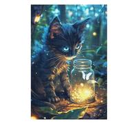Puzzles pour Adultes Cute Cat with Butterfly Puzzle pour Adultes - Jeu Manuel - Améliore La Mémoire - Cadeaux d'anniversaire Et Cadeaux Uniques 75x50cm/1000pcs