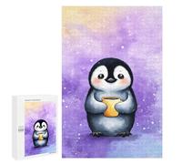 Puzzles pour Adultes Cute Penguin with Coffee Puzzles pour Adultes - Jouets À Monter Soi-même, Amusants Et Originaux - Cadeaux Uniques pour Un Anniversaire Ou Noël 1000 PCS