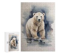 Puzzles pour Adultes Cute Polar Bear Watercolor Puzzle pour Adultes - Décoration Murale - Idéal comme Cadeau 300 PCS