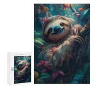 Puzzles pour Adultes Cute Sloth Tropical Forest Puzzle : Jeu Manuel Amusant Et Humoristique, Cadeau d'anniversaire, Cadeaux, 300 PCS