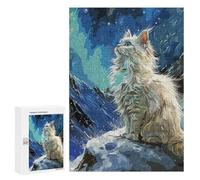 Puzzles pour Adultes Cute White Cat Vintage Puzzles pour Adultes, Jouet, Décoration Murale, Décoration Intérieure, Idéal comme Cadeau 300 PCS