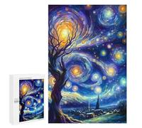 Puzzles pour Adultes Dancing Night Starry Art Puzzles pour Adultes - Jeux De Détente - Défi Difficile À Relever 1000 PCS