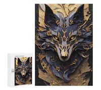 Puzzles pour Adultes Dark Blue Wolf Kintsugi Puzzles pour Adultes - Jeu Manuel - Décoration Murale - Cadeaux d'anniversaire Et Cadeaux Uniques 300 PCS