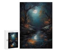 Puzzles pour Adultes Dark Moon Forest Puzzles pour Adolescents, Jouets Anti-Stress, Décoration Murale, Cadeaux Uniques pour Anniversaire Et Noël 300 PCS