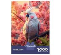Puzzles pour adultes de 1 000 pièces - Cacatoès blanc - Jeu familial - Staycation Kill Time - Cadeaux d'anniversaire et de Noël uniques - 38 x 26 cm - 1000 pièces