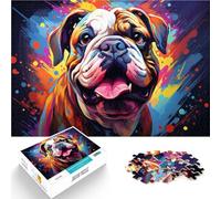 Puzzles pour Adultes de 1 000 pièces par Psychedelic Bulldog Brain Teaser Game 26 x 38 cm avec Affiche Assortie et Feuille de Questions pour Les 14 Ans et Plus