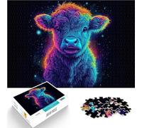 Puzzles pour Adultes de 1000 pièces Adorable bébé Vache des Highlands Jouets de Jeu Convient pour la décoration de Bureau 50x70cm