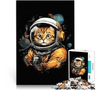 Puzzles pour Adultes de 1000 pièces Amoureux des Chats astronautes de l'espace Jeux Amusants Œuvre d'art 38x26cm
