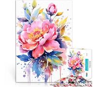 Puzzles pour Adultes de 1000 pièces Aquarelle Fleurs Vintage Jouets éducatifs d'apprentissage Une œuvre d'art 38x26cm