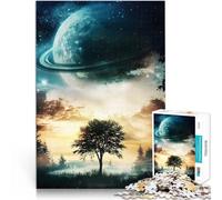 Puzzles pour Adultes de 1000 pièces Arbre avec Paysage de Saturne Jeu Familial pour et Car C'est Un pour Toute la Famille 75x50cm
