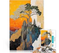 Puzzles pour Adultes de 1000 pièces Arbre sur la Falaise Art Kintsugi Abstrait Jeux Amusants Décoration Parfaite 75x50cm