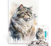 Puzzles pour Adultes de 1000 pièces Art du Chat American Curl Jouet éducatif d'apprentissage Jeu de défi Unique 38x26cm