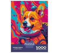 Puzzles pour Adultes De 1000 Pièces Astronaut Corgi Space Puzzles pour Adultes, Jeux De Société en Famille, Décoration Intérieure, Idéal comme Cadeau 70x50cm/1000pcs