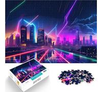 Puzzles pour Adultes de 1000 pièces Autoroute vers Neon City Jouets de Divertissement Familial Une œuvre d'art 52x38cm