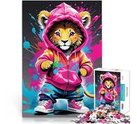 Puzzles pour Adultes de 1000 pièces Bébé Lion Coloré Jeux éducatifs Décoration d'intérieur Collection d'artistes, Beaux-Arts 38x26cm