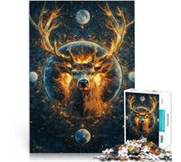 Puzzles pour Adultes de 1000 pièces Cerf d'âme Fantastique Jeu Familial Anti-Stress Défi Difficile Œuvre d'art 75x50cm