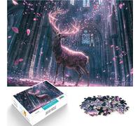 Puzzles pour Adultes de 1000 pièces cerf dans Une église Magique Jeu Familial pour et Décoration d'intérieur et Cadeaux Uniques 52x38cm