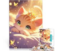 Puzzles pour Adultes de 1000 pièces Chaton Mignon avec Une Couronne Jouets éducatifs Renforcer l'amour Entre Les Couples 75x50cm