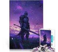 Puzzles pour Adultes de 1000 pièces Chevalier sous Un Ciel Violet Activité familiale Liste de souhaits avec Le Père Noël 75x50cm