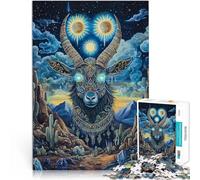 Puzzles pour Adultes de 1000 pièces Chèvre colorée pour Le Jeu éducatif Challenge Toy Activités Amusantes à la Maison, Cadeaux d'anniversaire, Cadeaux de Voyage, 26x38cm