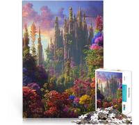 Puzzles pour Adultes de 1000 pièces Cité Fleurie de Bloomia Compétition de Vitesse Manuelle Cadeau d'anniversaire, Cadeaux 75x50cm